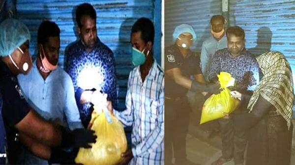 গভীর রাতে অসহায় মানুষের পাশে ওসি আসলাম